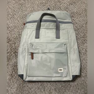 ROKA Canfield B Medium Recycled Nylon Backpack Gray Zip Up Travel Carry Business